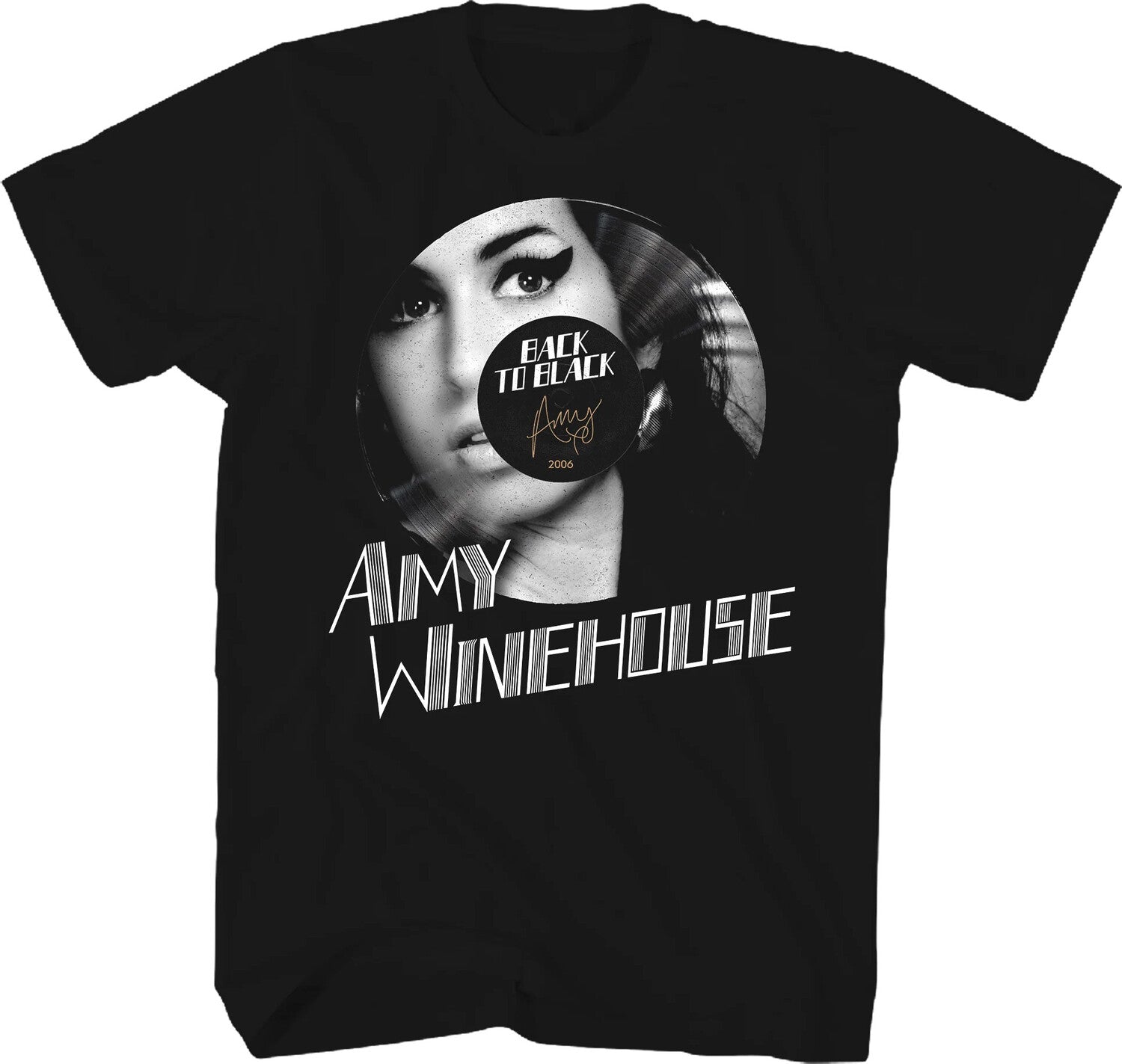 Amy Winehouse Back To Black 2006 Signature Front & Back Print T-shirt