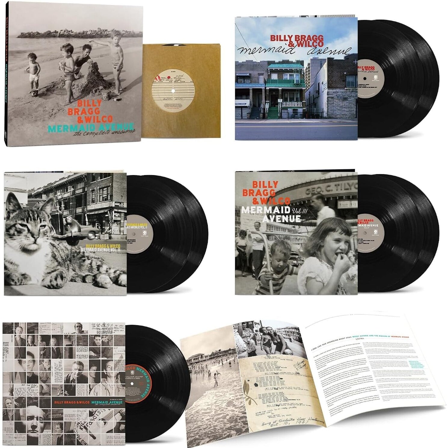 Billy Bragg & Wilco - Mermaid Avenue: The Complete Sessions 8xLP (Deluxe) — vinyl LP album cover