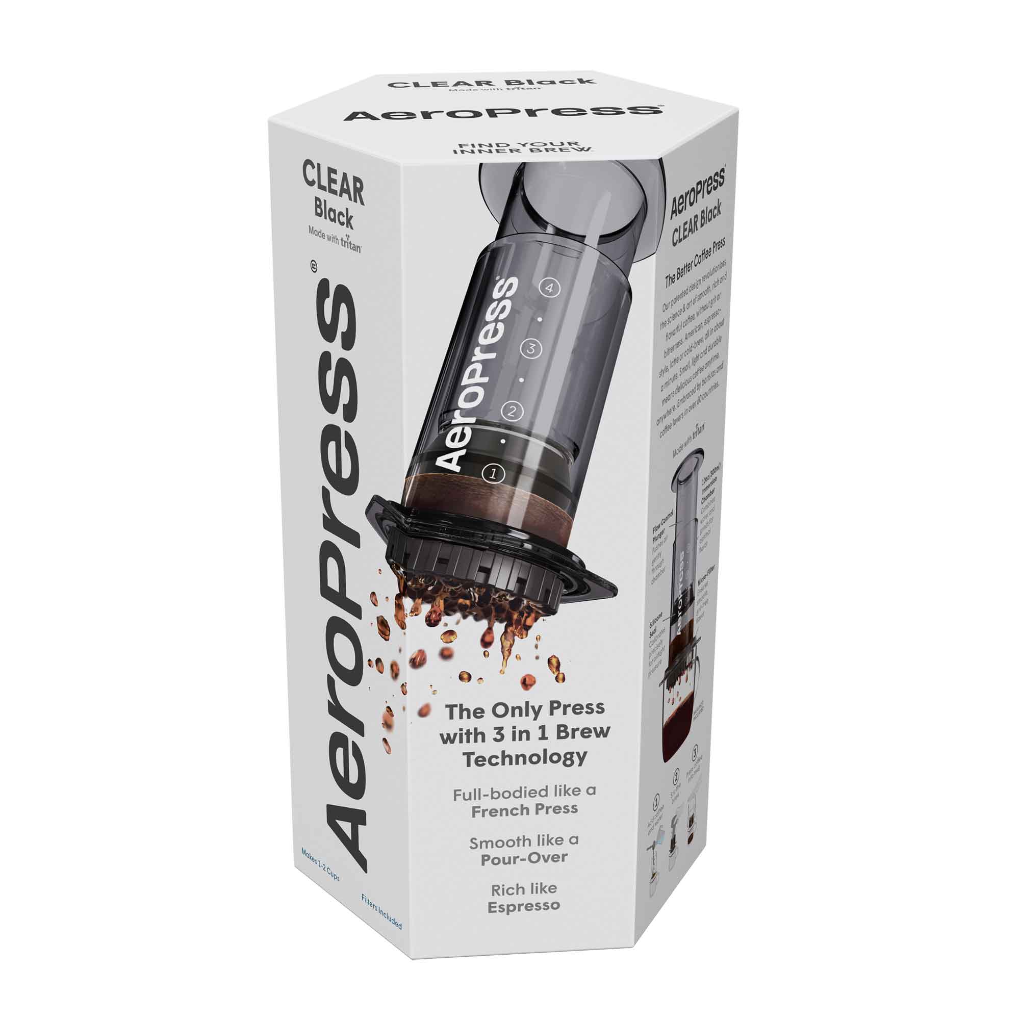 AeroPress Clear Coffee Maker - Black - Corkys Coffee
