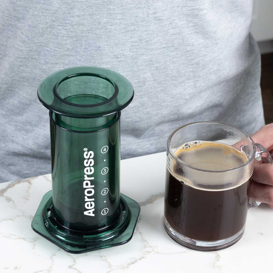 AeroPress Clear Coffee Maker - Green - Corkys Coffee