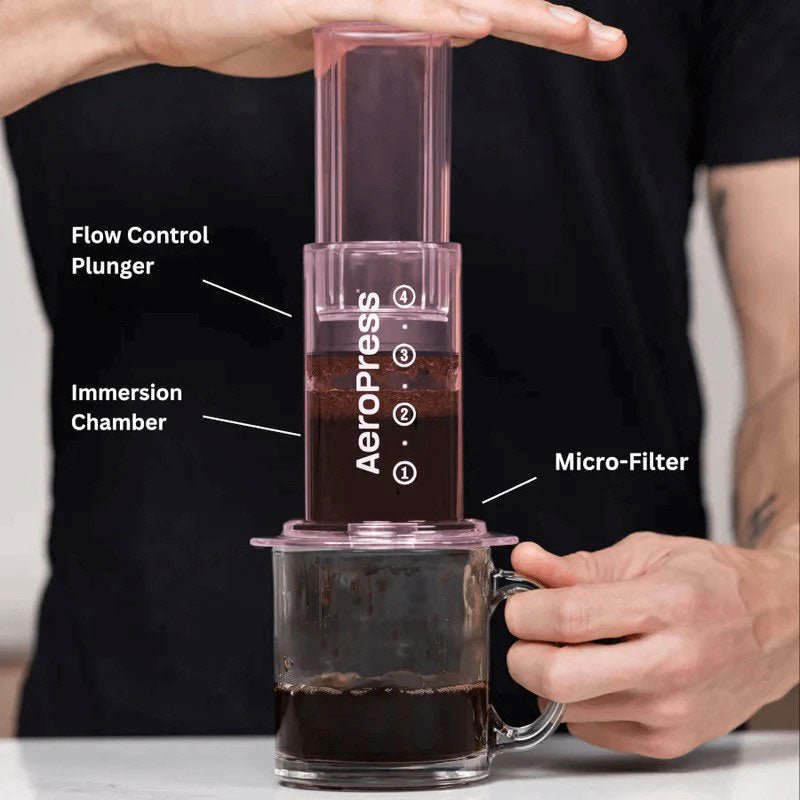 AeroPress Clear Coffee Maker - Pink - Corkys Coffee
