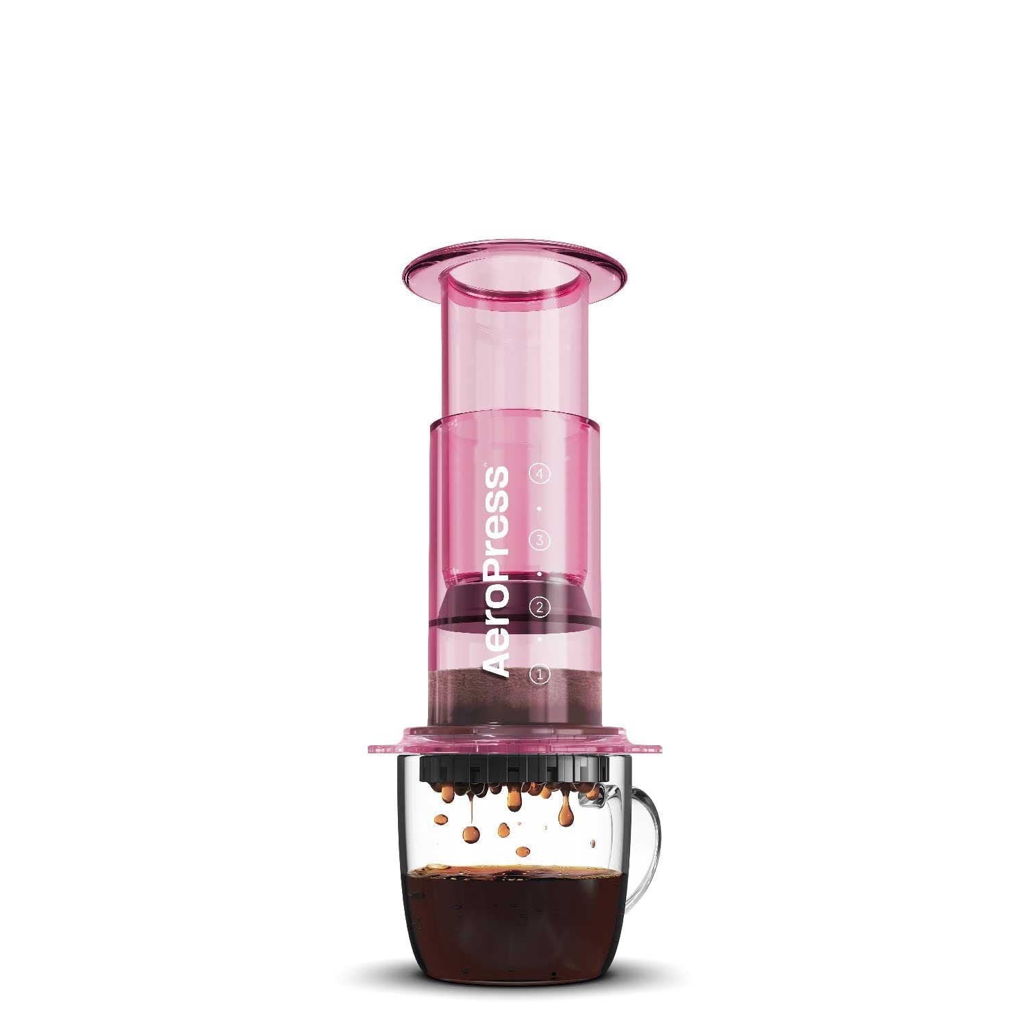 AeroPress Clear Coffee Maker - Pink - Corkys Coffee