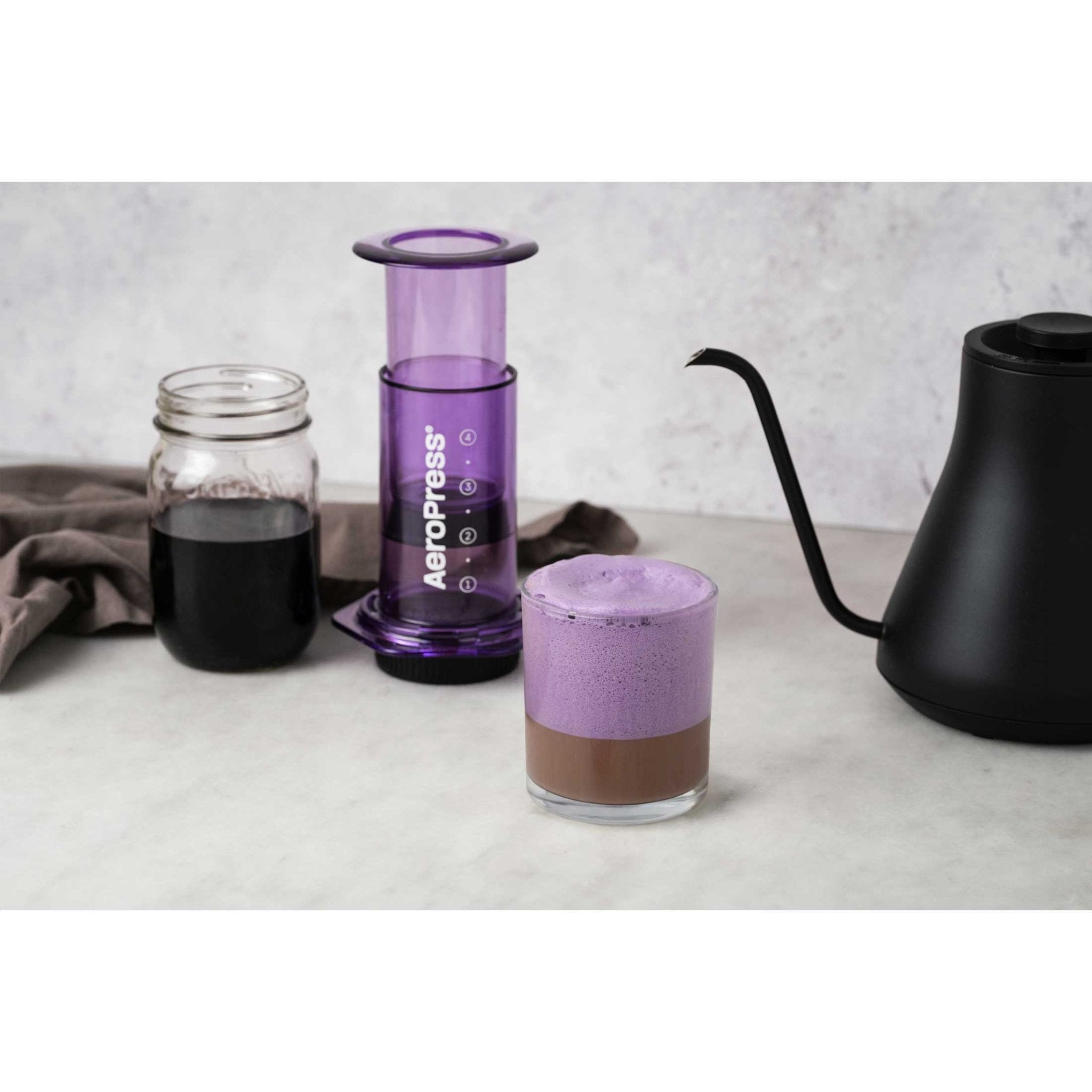 AeroPress Clear Coffee Maker - Purple - Corkys Coffee
