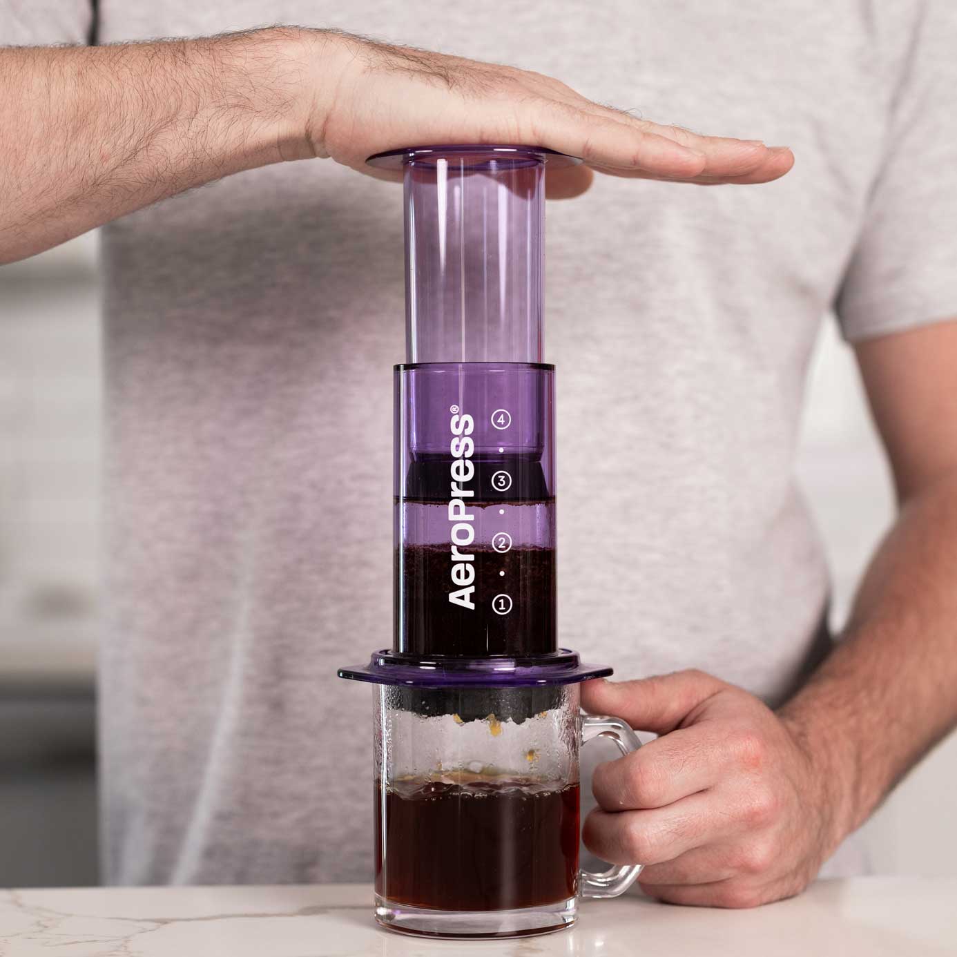 AeroPress Clear Coffee Maker - Purple - Corkys Coffee