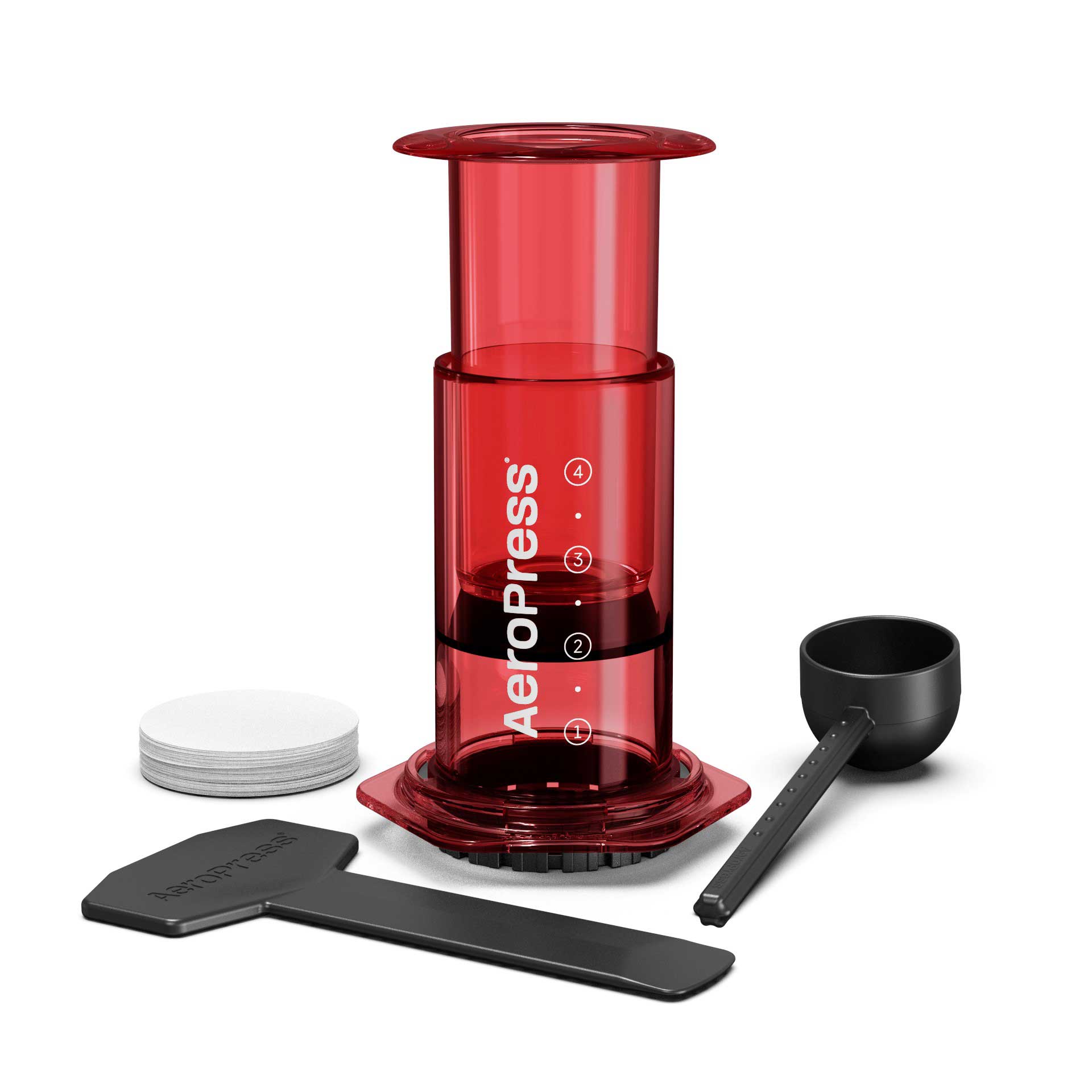 AeroPress Clear Coffee Maker - Red - Corkys Coffee