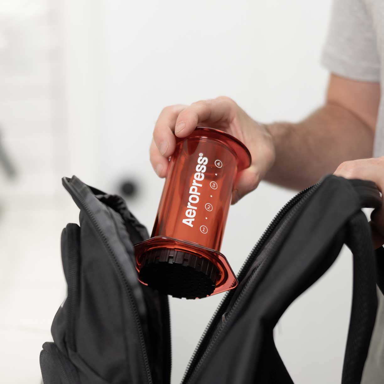 AeroPress Clear Coffee Maker - Red - Corkys Coffee