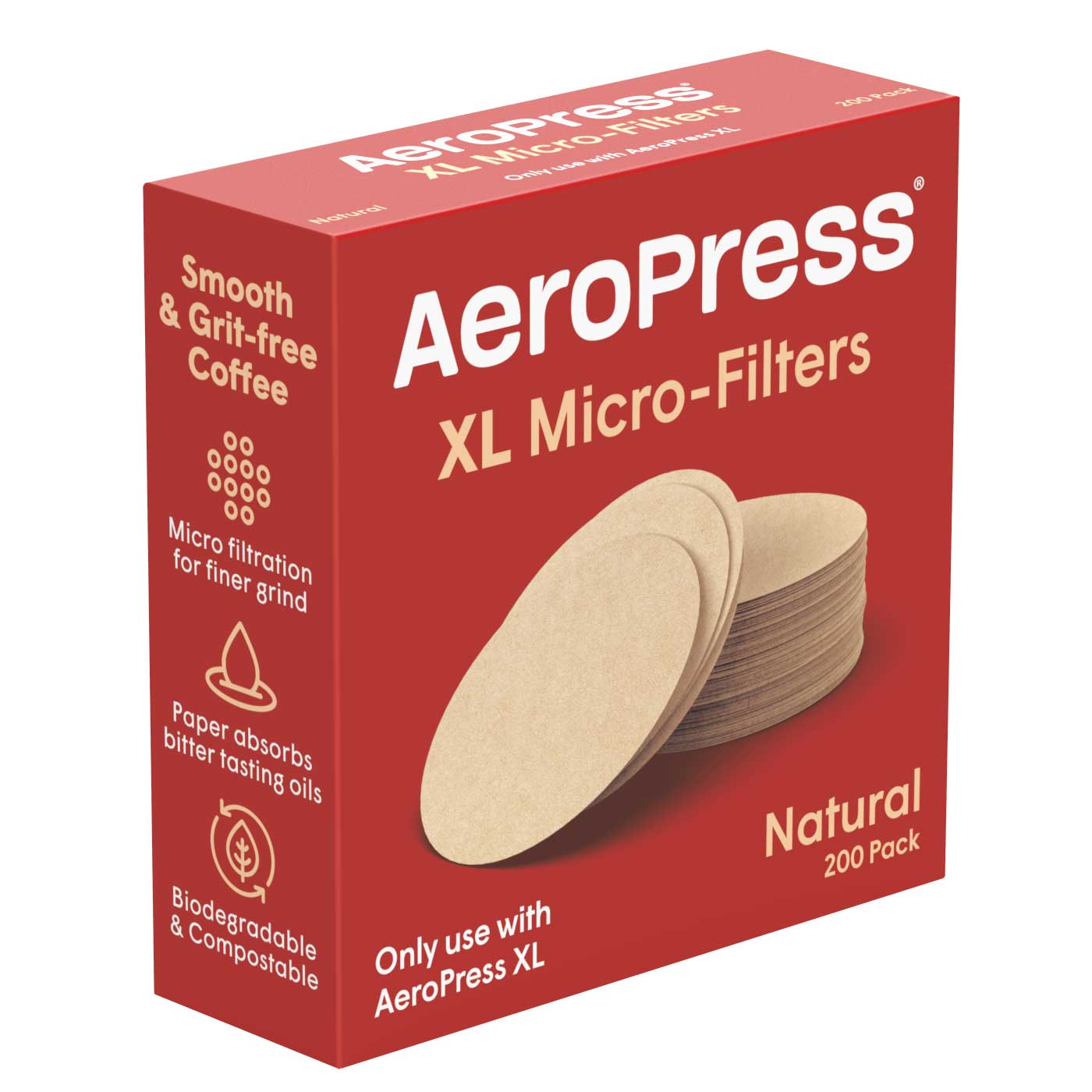 AeroPress XL Natural Paper Micro - Filters (200 ct) - Corkys Coffee