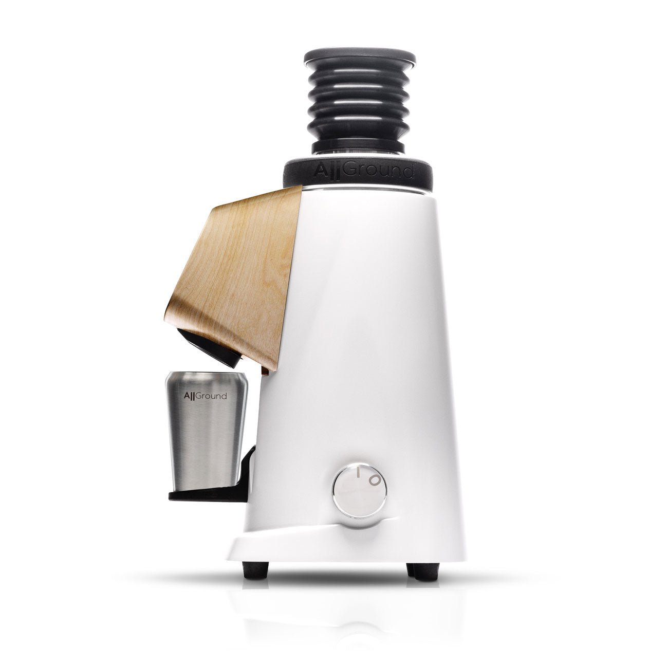 AllGround ProBrew Filter Coffee Grinder - White w/ Wood - Corkys Coffee