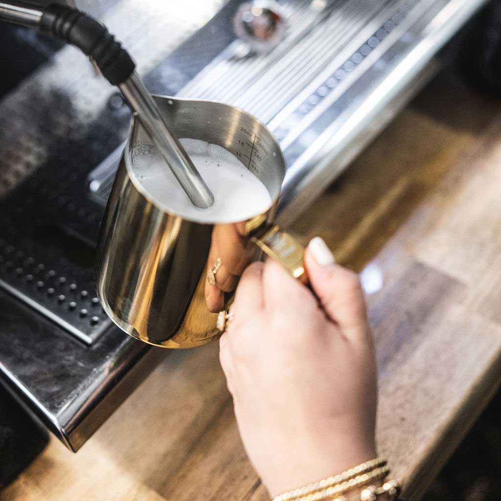 Barista Basics Milk Frothing Pitcher, 12oz, Gold - Corkys Coffee
