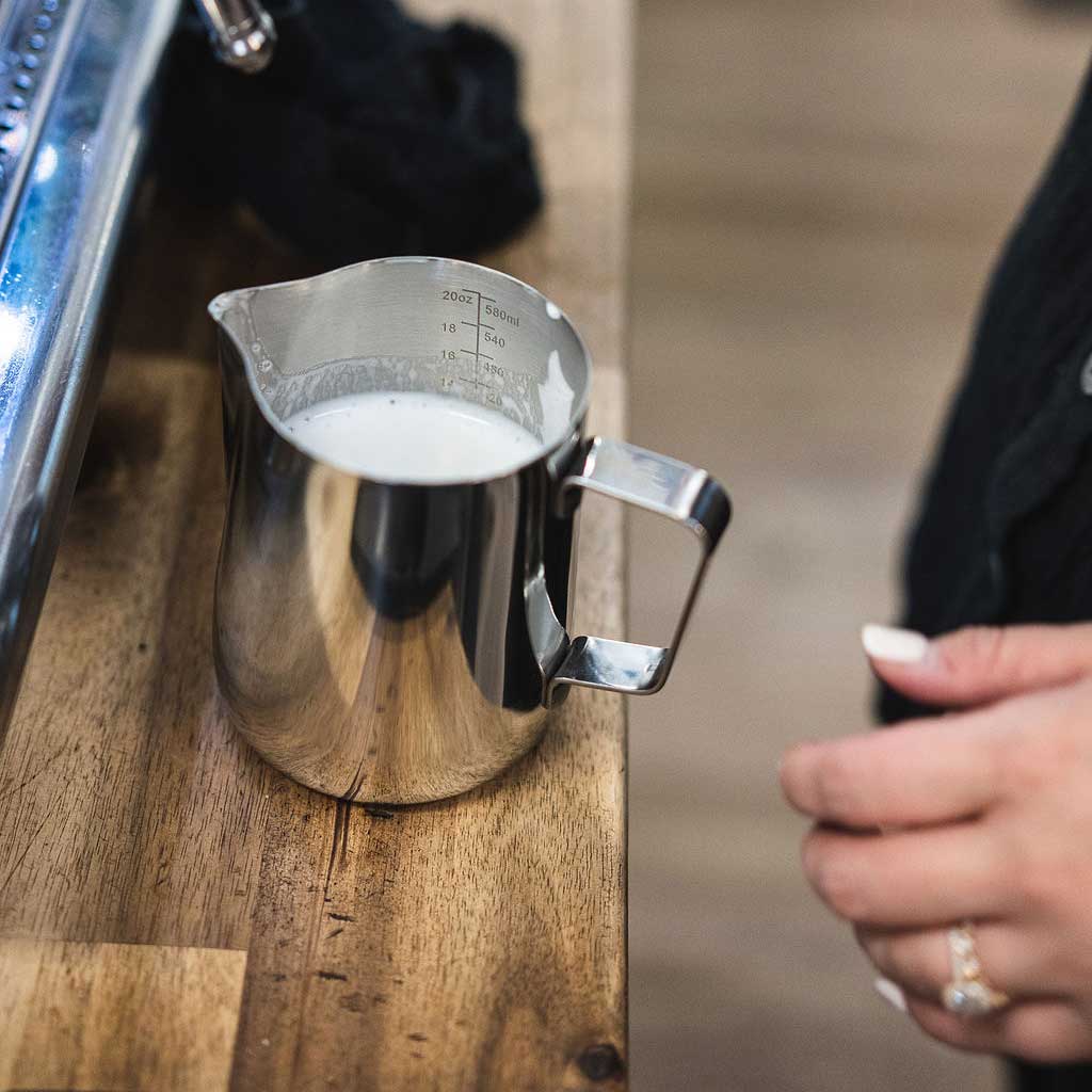 Barista Basics Milk Frothing Pitcher, 20oz, Silver - Corkys Coffee