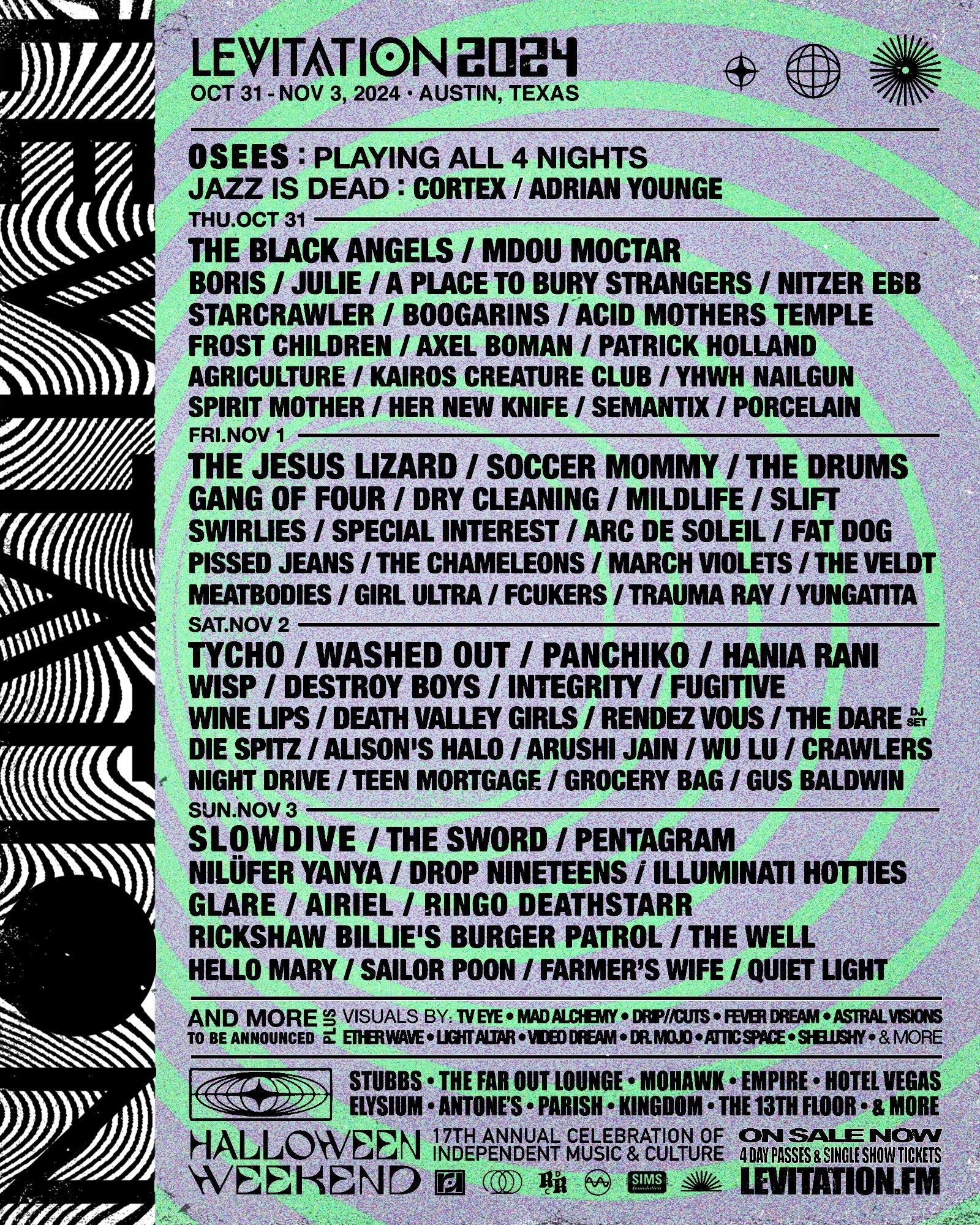 Levitation 2024 lineup poster
