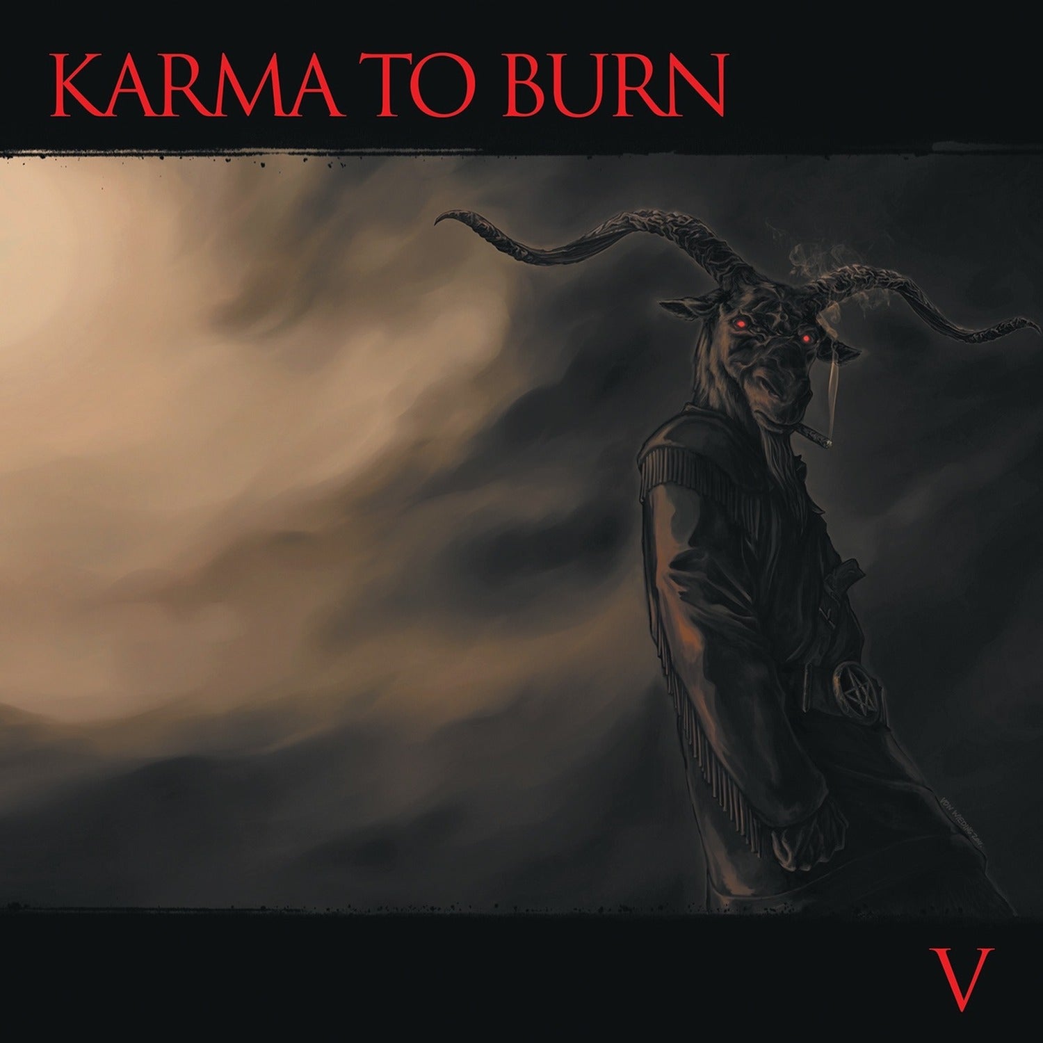 Karma to Burn - V - Limited White, Brown, Orange & Black Colored Vinyl (White Vinyl)