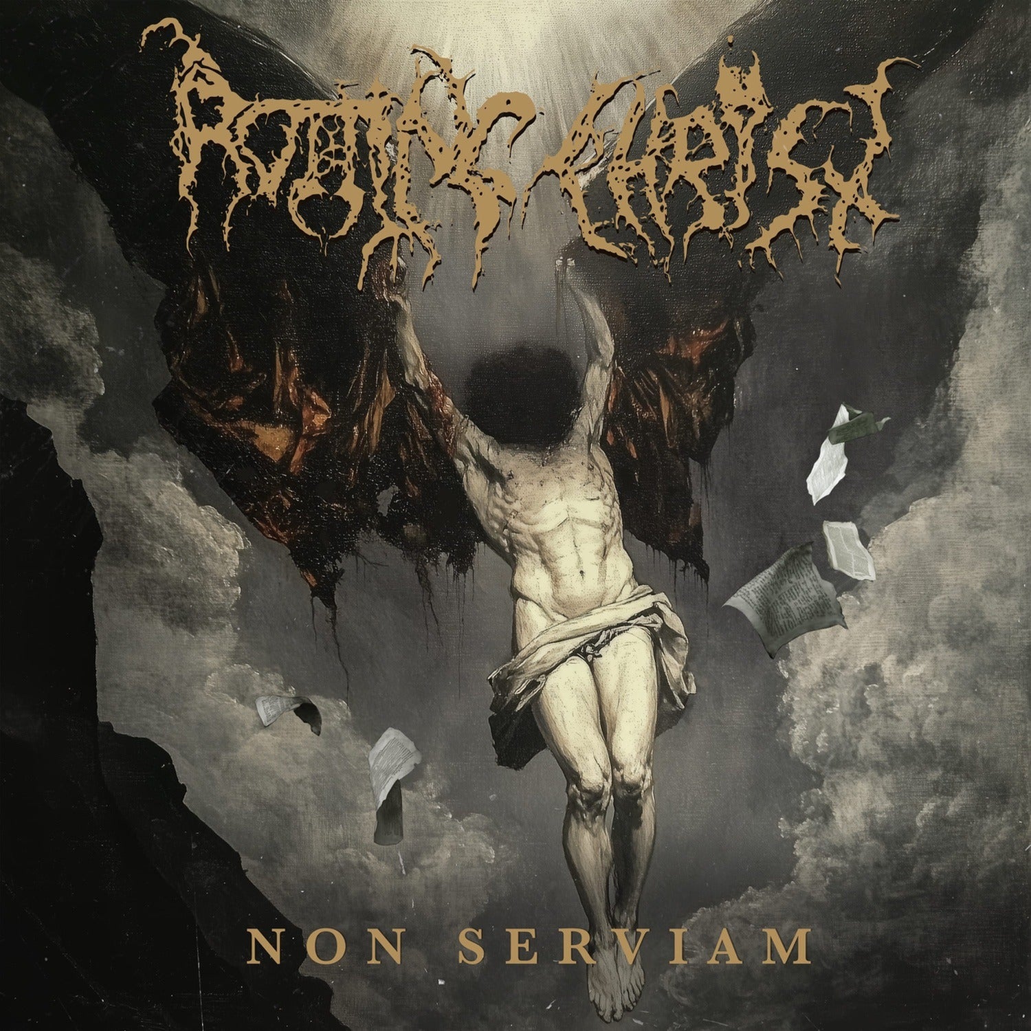 Rotting Christ - Non Serviam - Crystal Clear & White Marble Colored Vinyl (Clear Vinyl)
