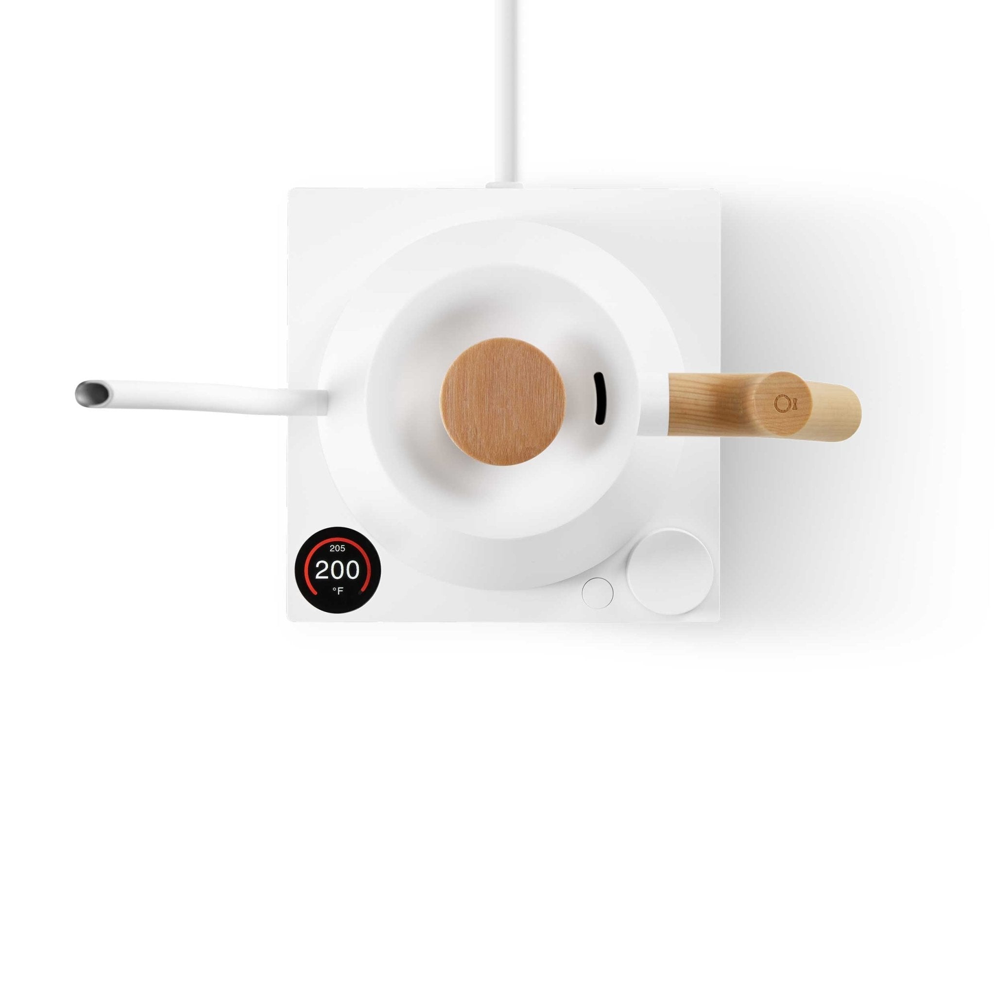 Fellow Stagg EKG Pro Electric Kettle - Matte White w/ Maple - Corkys Coffee