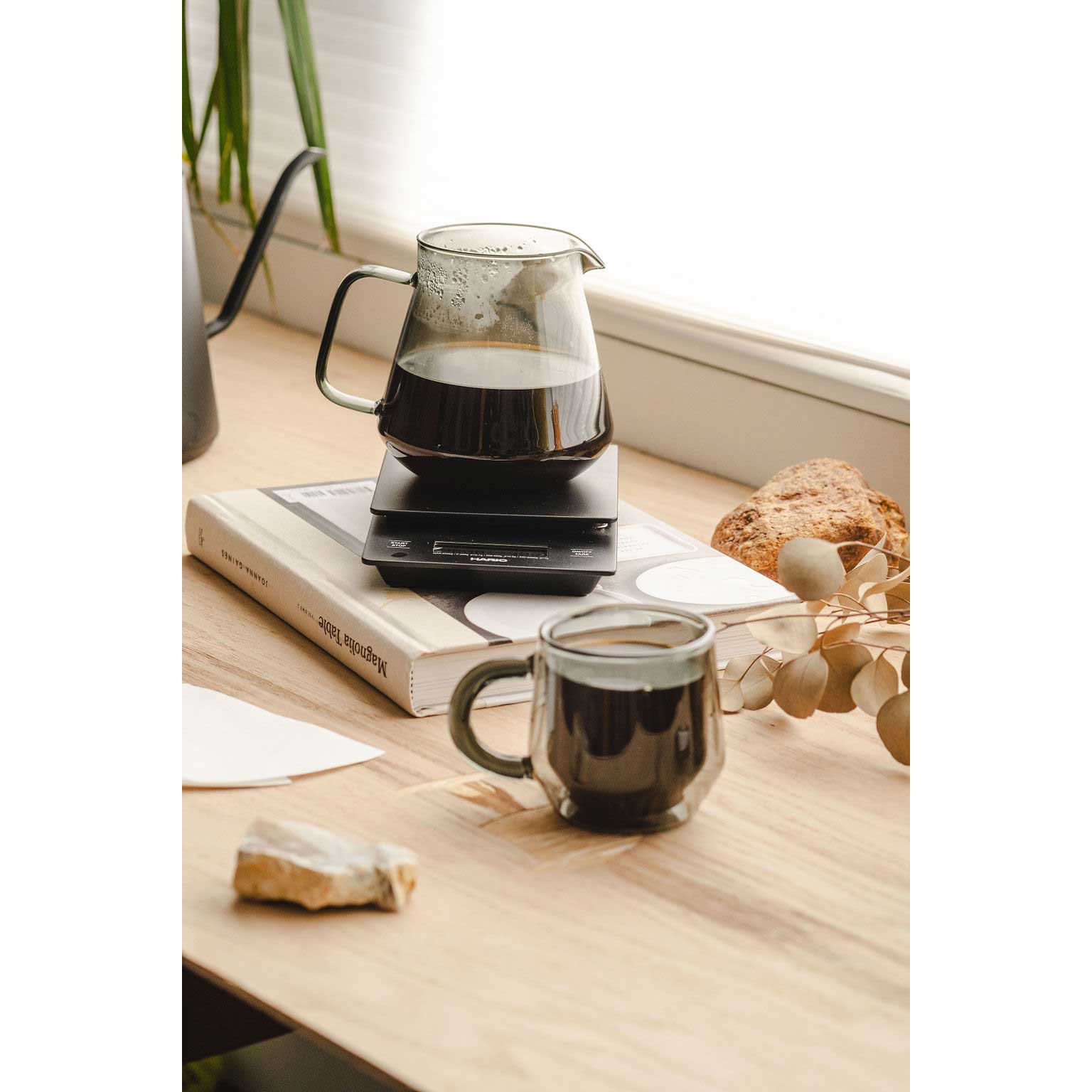 Hario Glass Coffee and Tea Server - Gray (600ml) - Corkys Coffee
