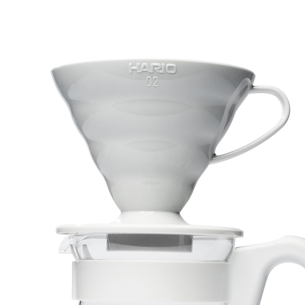 Hario V60 02 Plastic Pour Over Coffee Starter Kit - Pale Gray - Corkys Coffee