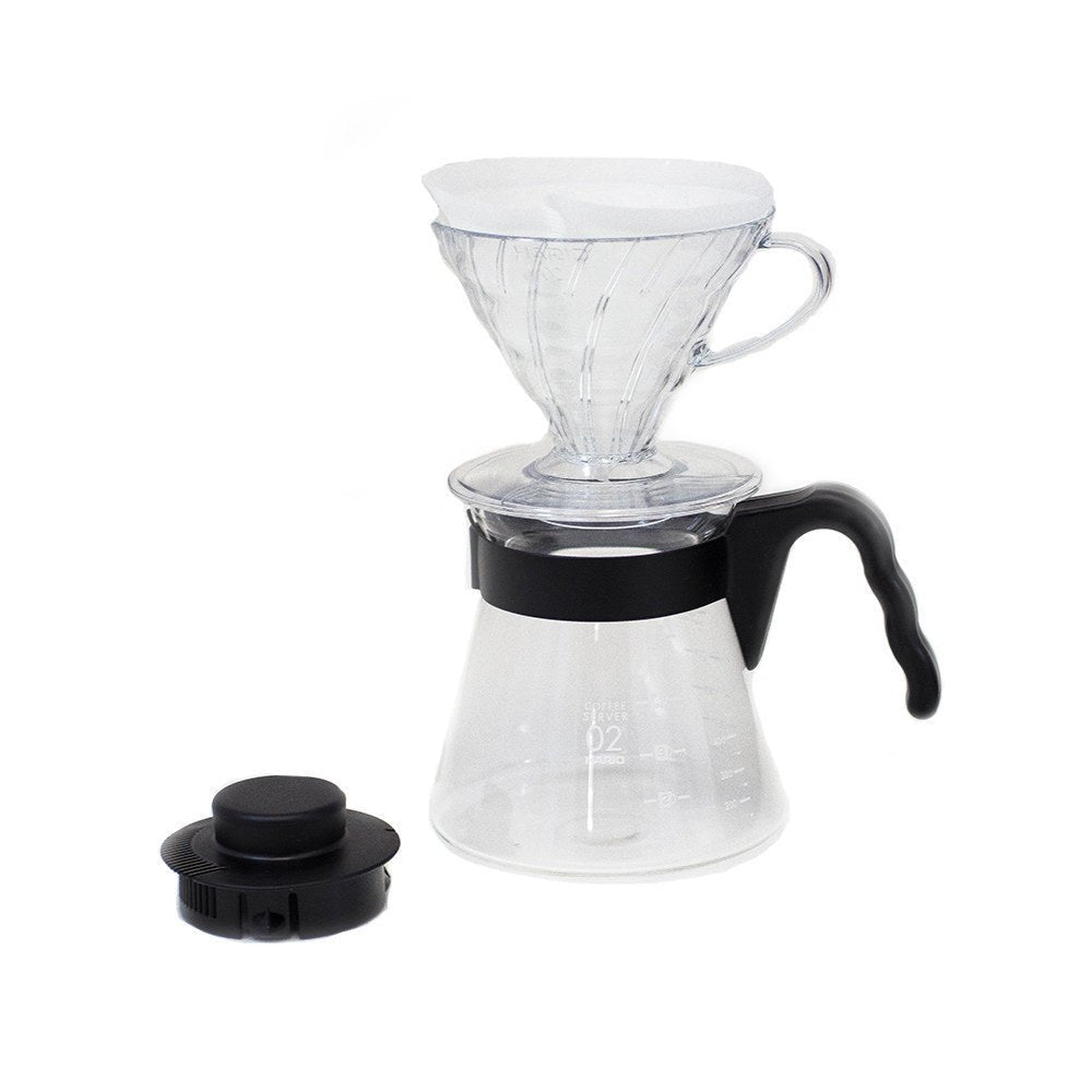 Hario V60 02 Pour Over Coffee Starter Kit - Black - Corkys Coffee