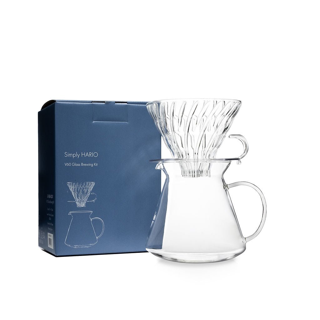 Hario V60 02 Simply Glass Pour Over Coffee Kit - Corkys Coffee