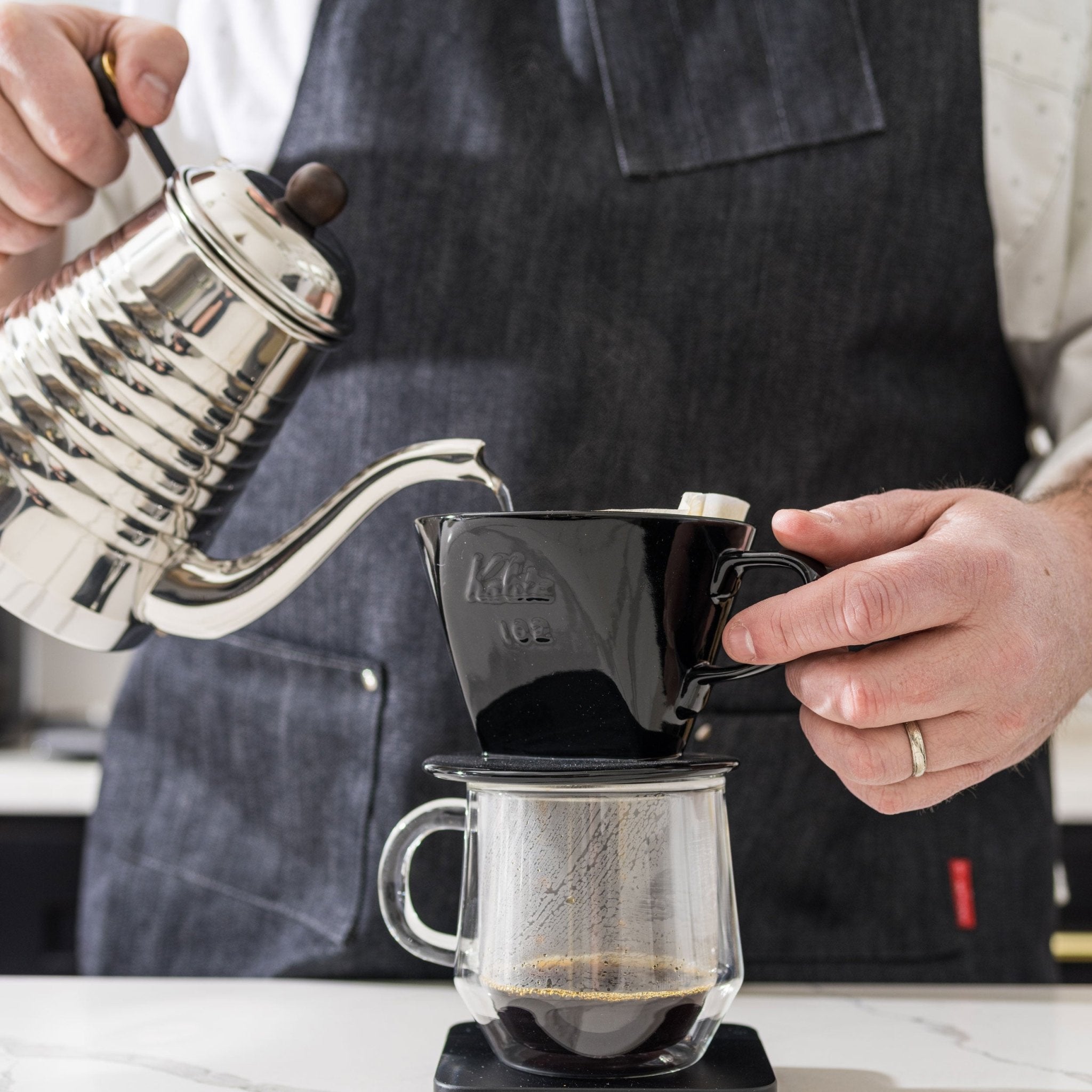 Kalita Style 102 Ceramic Coffee Dripper - Black - Corkys Coffee