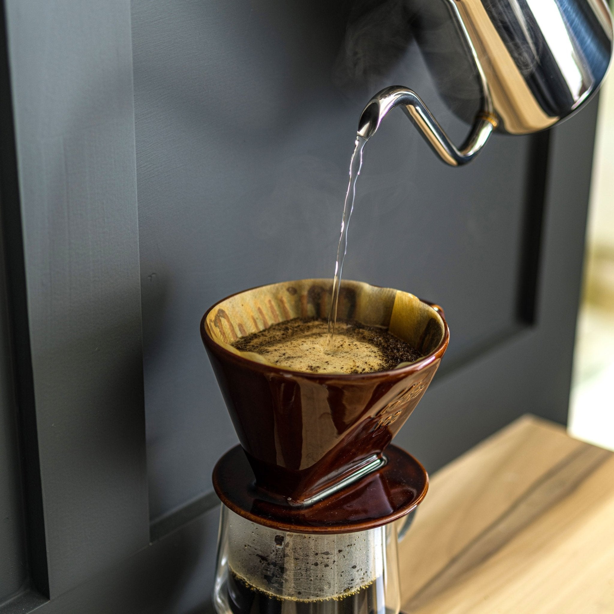 Kalita Style 102 Ceramic Coffee Dripper - Brown - Corkys Coffee