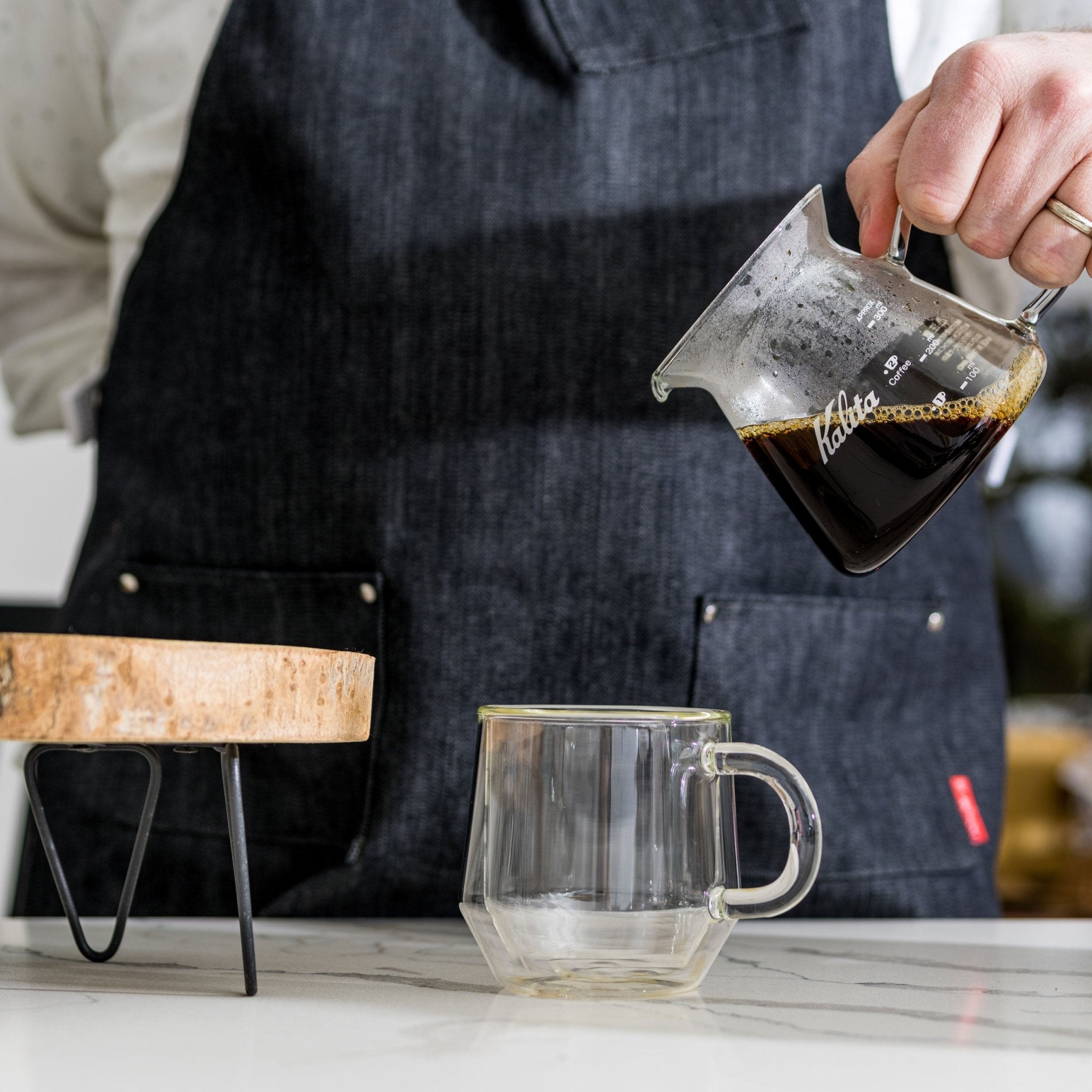 Kalita Wave Glass Coffee Server - 300ml - Corkys Coffee