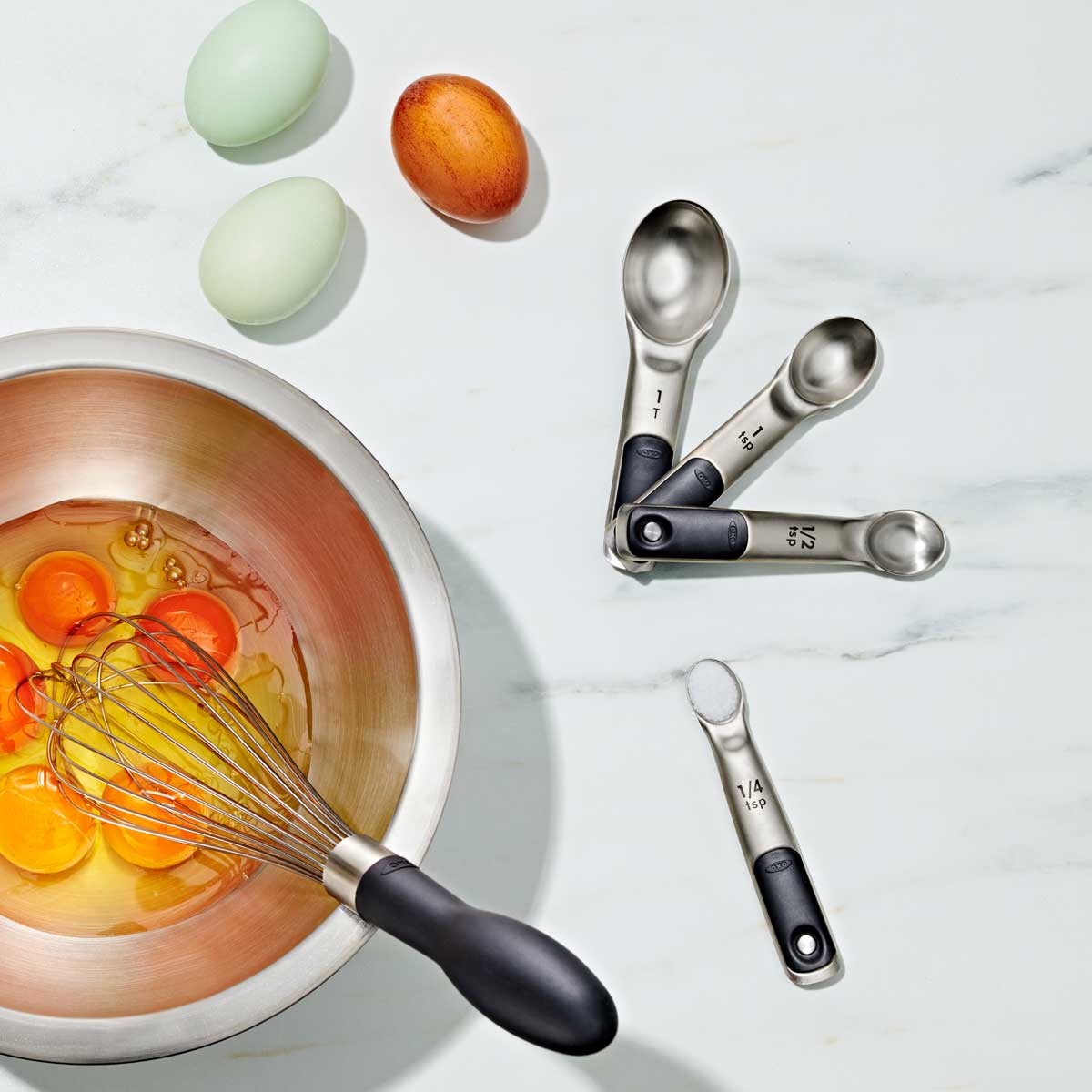 OXO Good Grips 4 - piece Stainless Steel Measuring Spoon Set - Corkys Coffee