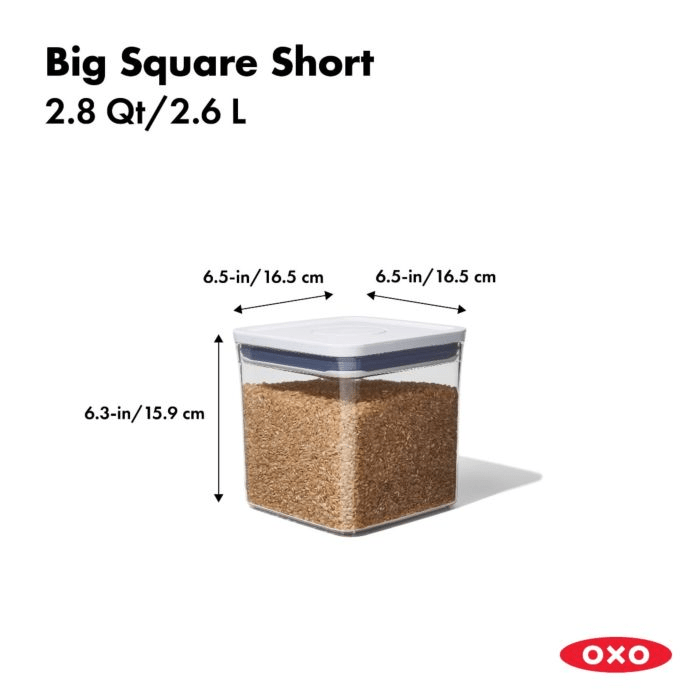OXO POP Container Big Square Short (2.8 Qt) - Corkys Coffee