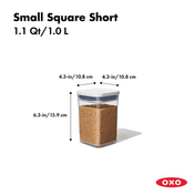 OXO POP Container Small Square Short (1.1 Qt) - Corkys Coffee