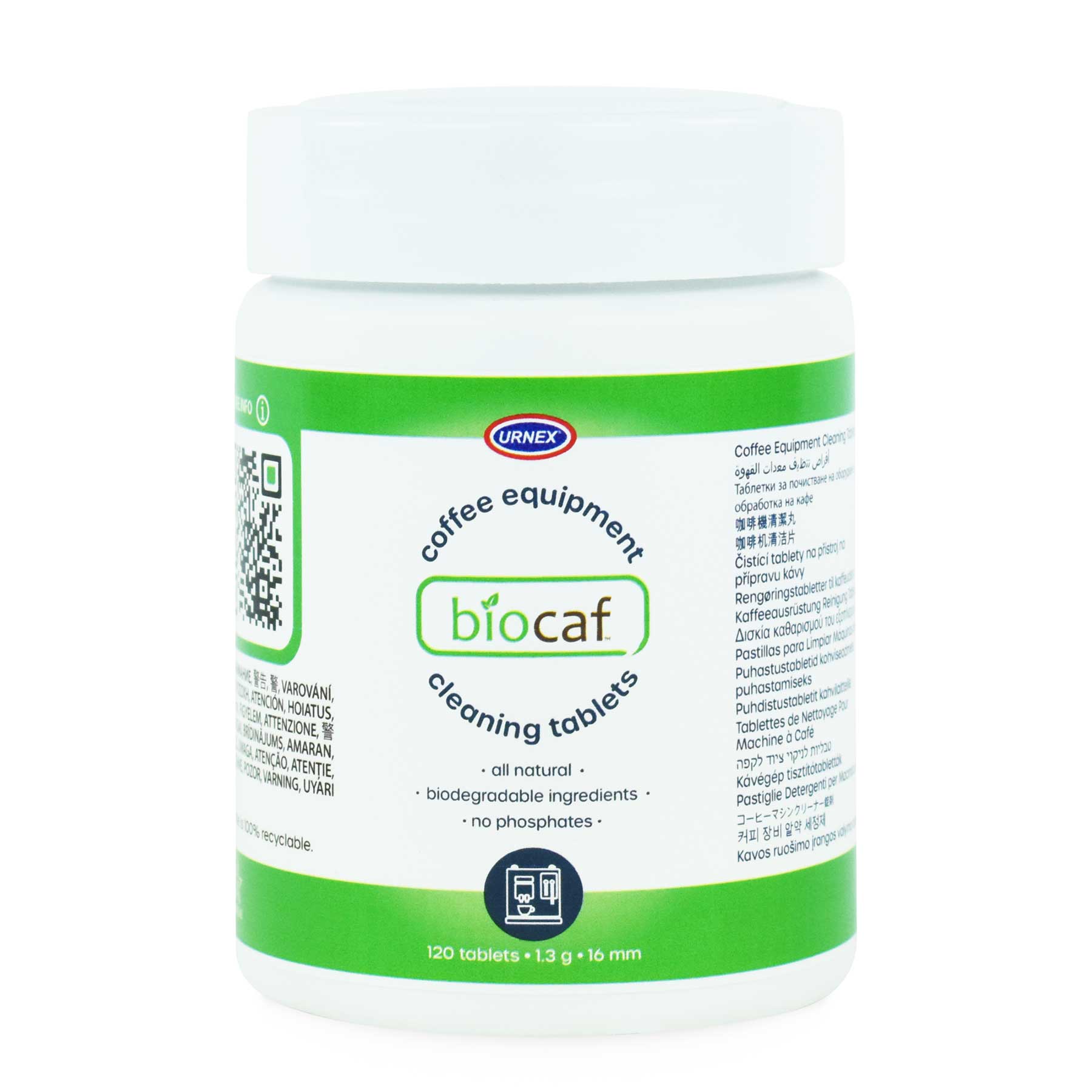 Urnex Biocaf Coffee Equipment Cleaning Tablets – 120 Count - Corkys Coffee
