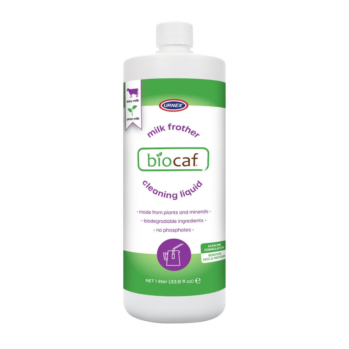 Urnex Biocaf Milk Frother Cleaning Liquid – 1 L (33.8 fl oz) - Corkys Coffee