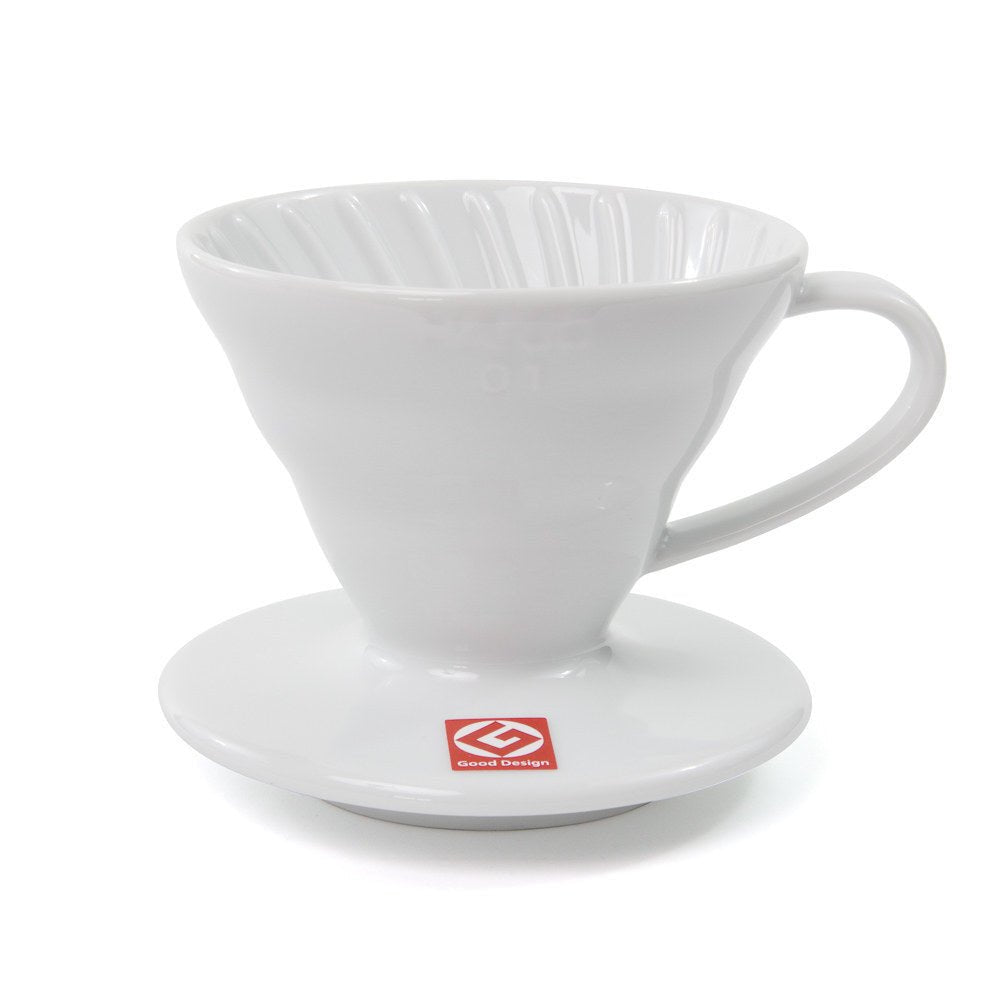 V60 Ceramic Coffee Dripper 01 - White - Corkys Coffee
