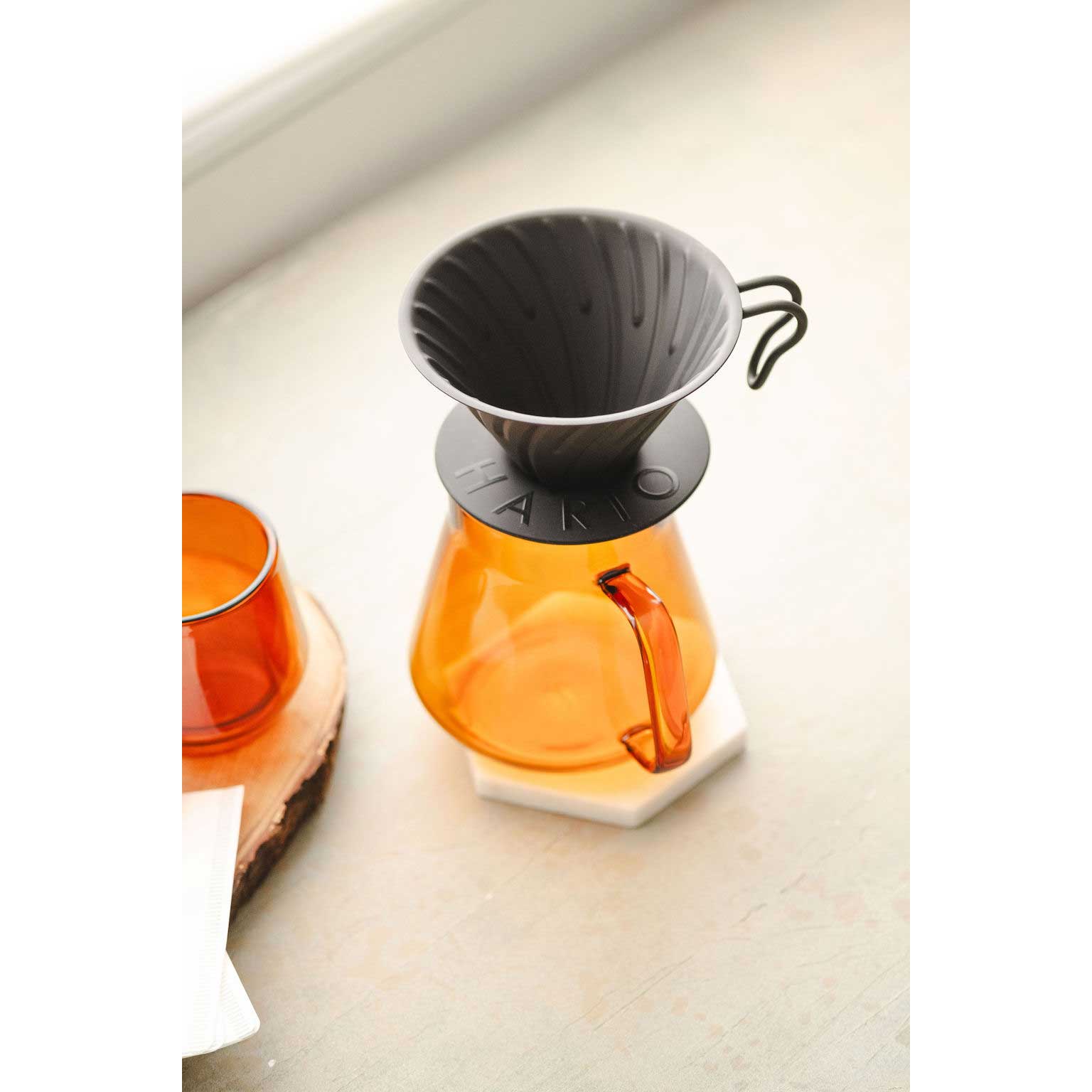 V60 Metal Coffee Dripper 02 - Black - Corkys Coffee