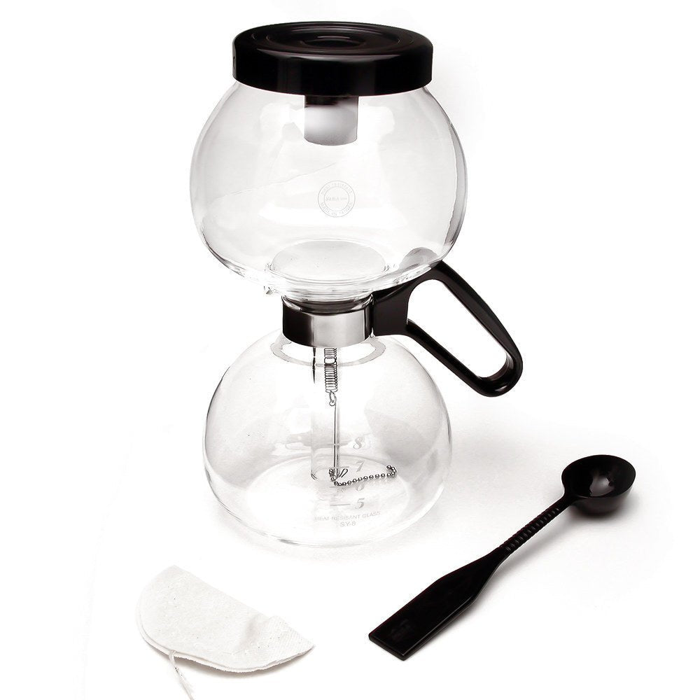 Yama Glass 8 Cup Stovetop Siphon Coffee Maker (24oz) - Corkys Coffee