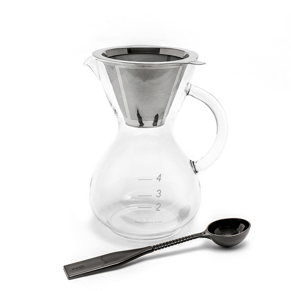 Yama Glass Coffee Drip Pot w/ Glass Handle & Filter Cone - 20oz - Corkys Coffee