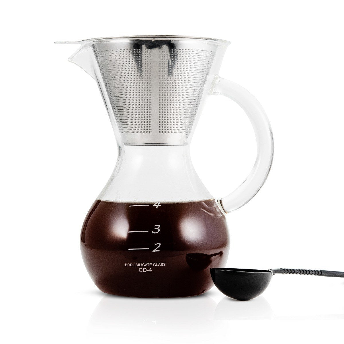 Yama Glass Coffee Drip Pot w/ Glass Handle & Filter Cone - 20oz - Corkys Coffee