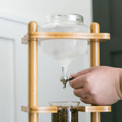 Yama Glass Cold Brew Tower – Bamboo Straight Frame – 6–8 Cup (32 oz) - Corkys Coffee