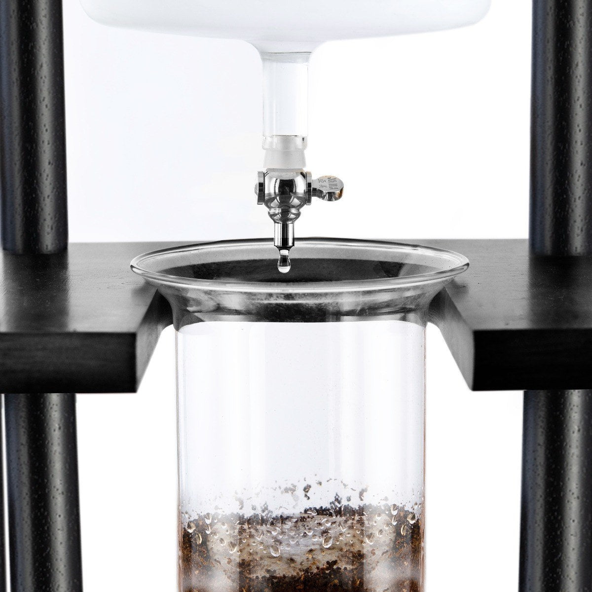 Yama Glass Cold Brew Tower – Black Straight Frame – 25 Cup (100 oz) - Corkys Coffee
