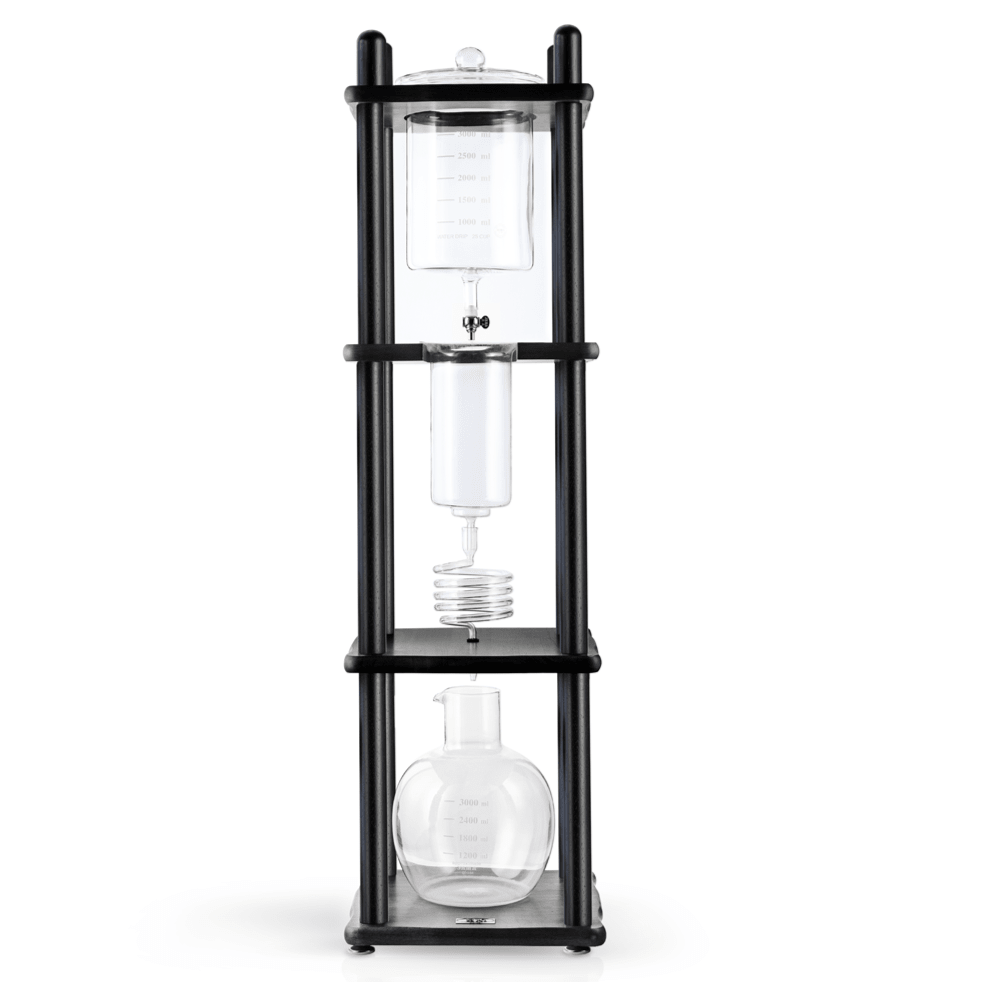 Yama Glass Cold Brew Tower – Black Straight Frame – 25 Cup (100 oz) - Corkys Coffee