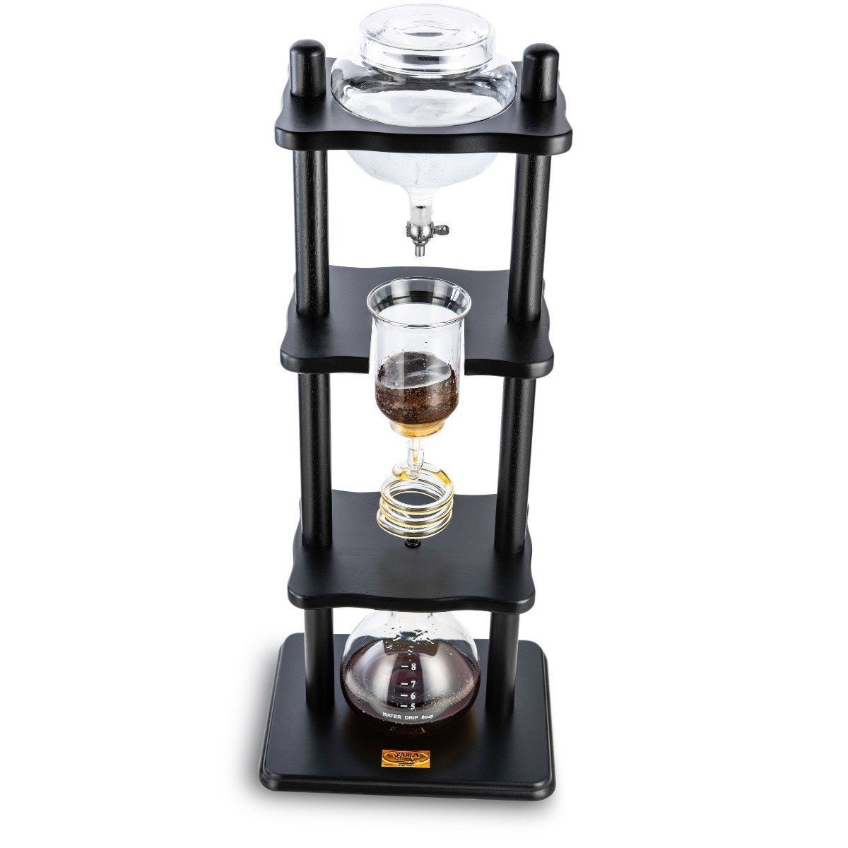 Yama Glass Cold Brew Tower – Black Straight Frame – 6–8 Cup (32 oz) - Corkys Coffee