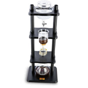 Yama Glass Cold Brew Tower – Black Straight Frame – 6–8 Cup (32 oz) - Corkys Coffee