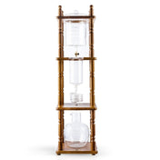 Yama Glass Cold Brew Tower – Curved Brown Wood Frame – 25 Cup (100 oz) - Corkys Coffee