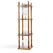 Yama Glass Cold Brew Tower – Curved Brown Wood Frame – 25 Cup (100 oz) - Corkys Coffee