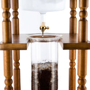Yama Glass Cold Brew Tower – Curved Brown Wood Frame – 25 Cup (100 oz) - Corkys Coffee