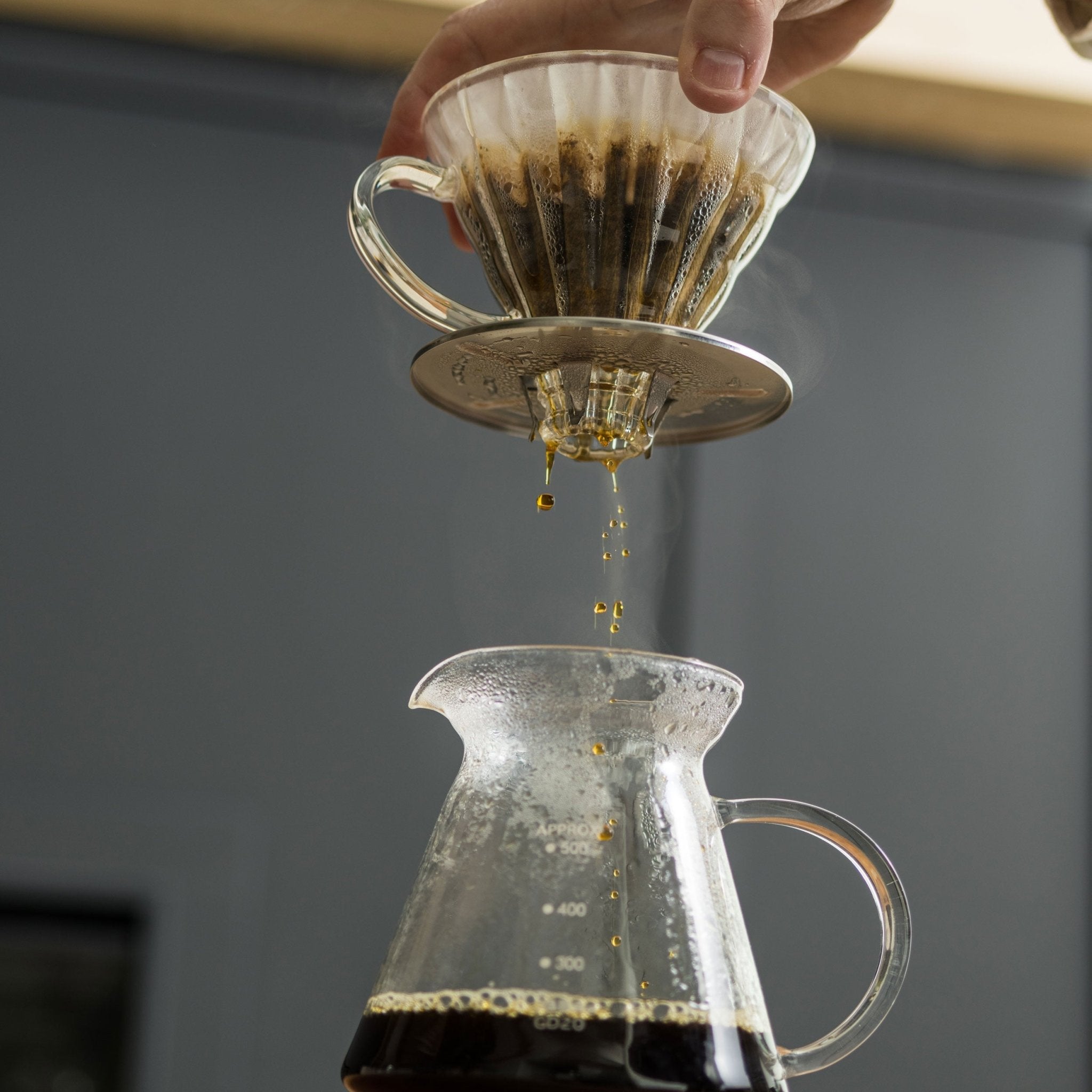 Yama Glass Cone Coffee Dripper - Stainless Steel - Corkys Coffee
