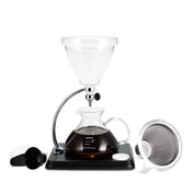 Yama Glass Silverton Brewer w/ Black Base & Silver Accents - Corkys Coffee