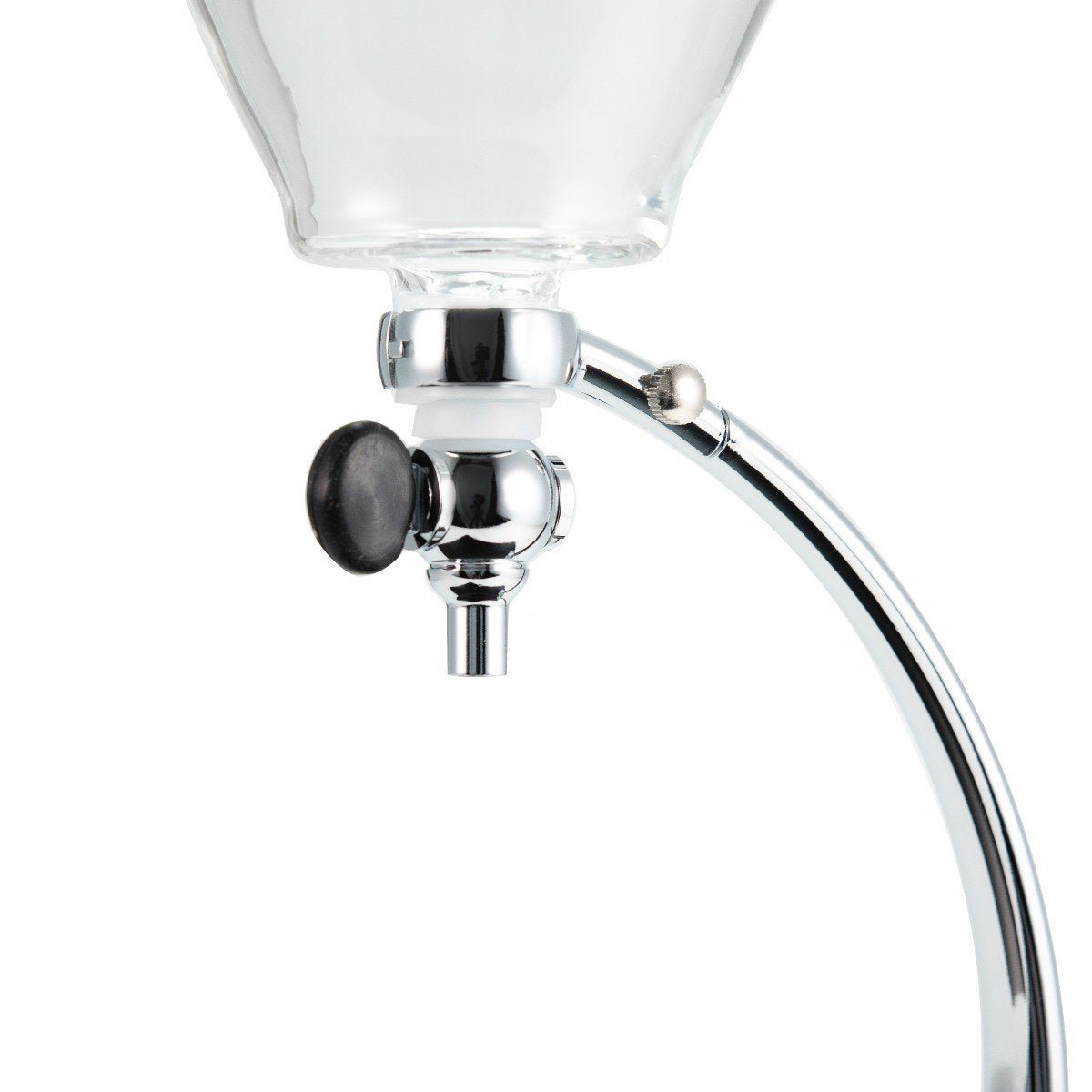Yama Glass Silverton Brewer w/ Black Base & Silver Accents - Corkys Coffee