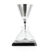 Yama Glass Silverton Brewer w/ Black Base & Silver Accents - Corkys Coffee